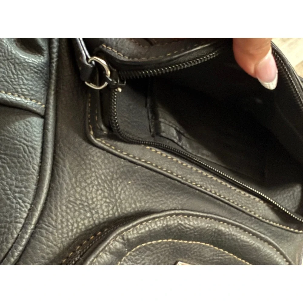 St Johns Bay‎ Black Faux Leather Convertible Backpack Purse Small